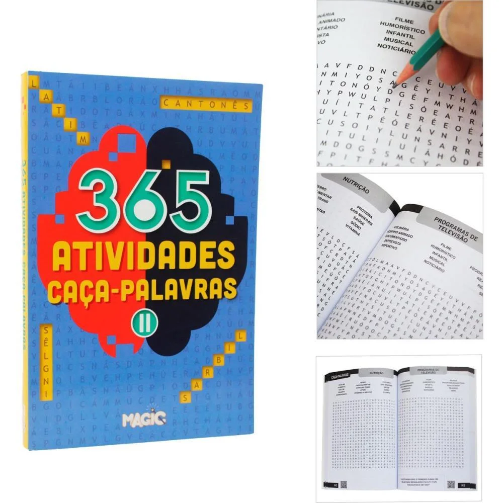 Livro Infantil Colorir 365 Atividades Caca-Palavras Magic Kids - imagem 3
