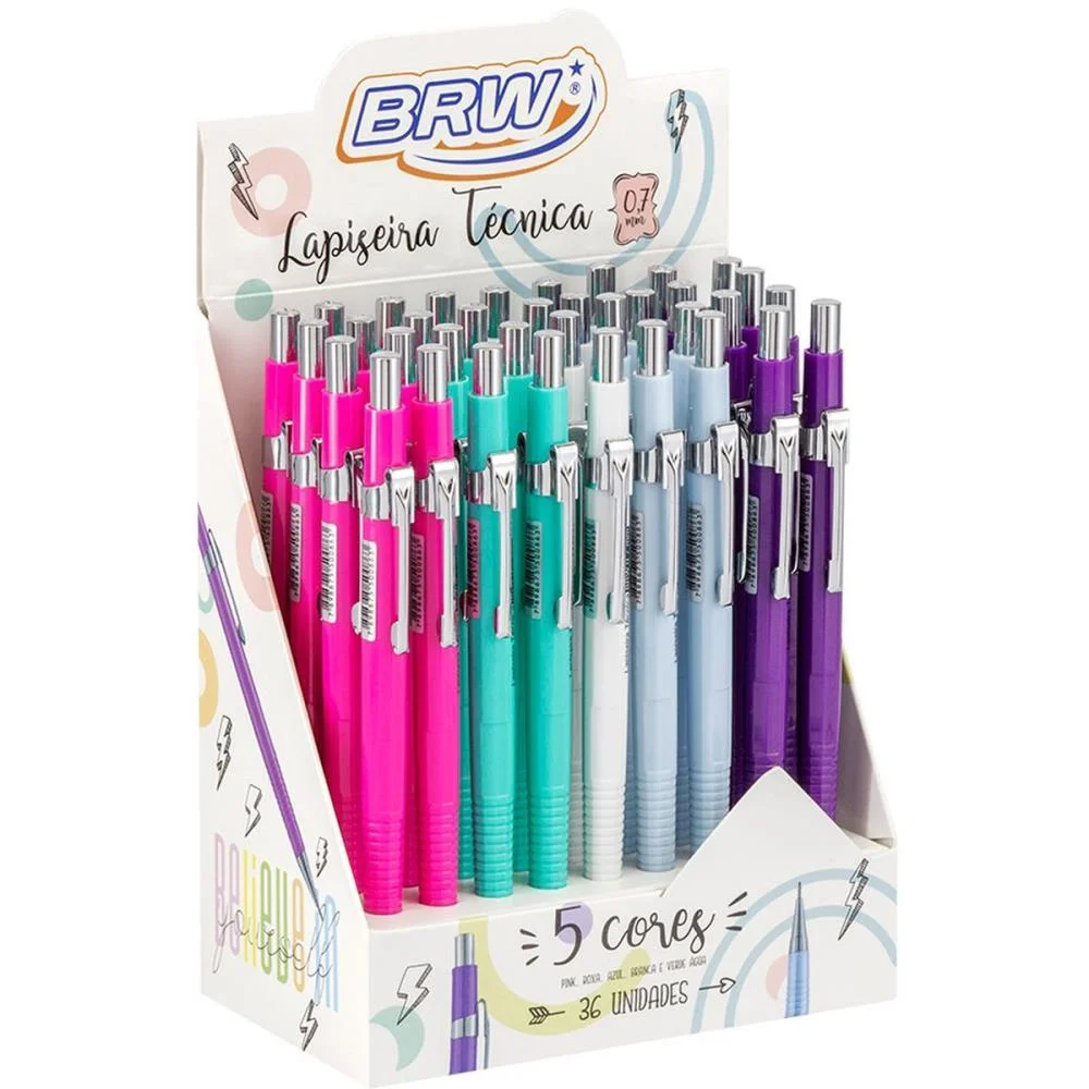 Lapiseira 0.7Mm Tecnica 5 Cores (S) Brw C/ 36 Unidades - imagem 3