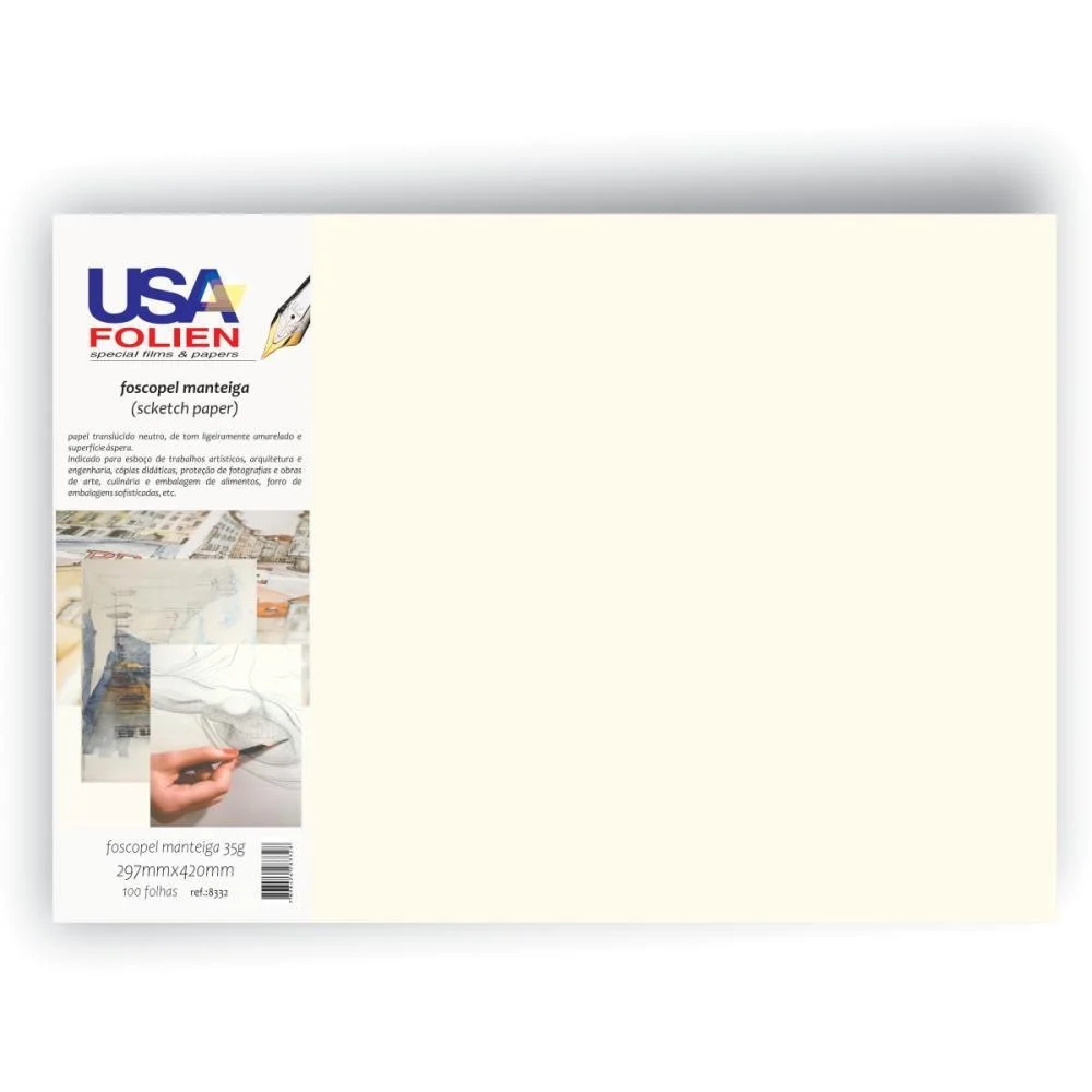 Papel Manteiga 35G. 297X420Mm. A3 Usa Folien C/ 100 Unidades - imagem 2