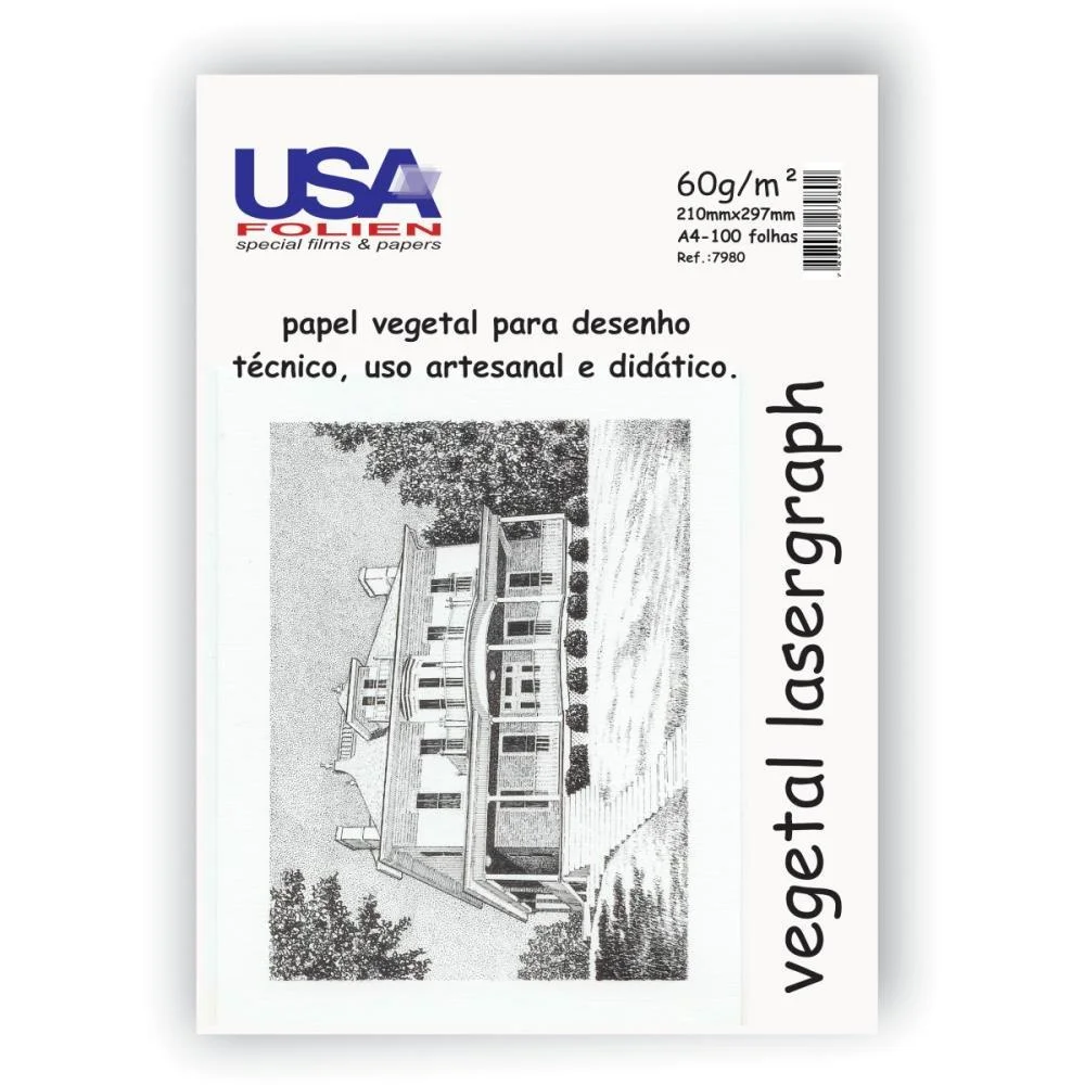 Papel Vegetal A4 60G. 210X297Mm. Usa Folien C/ 100 Unidades - imagem 3