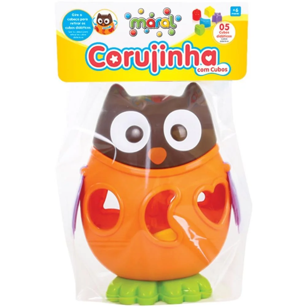 Brinquedo Educativo Corujinha Com Cubos Maral - imagem 5