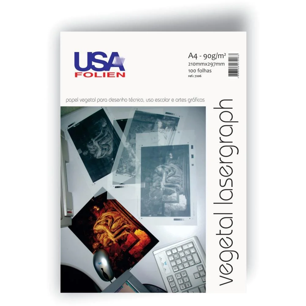 Papel Vegetal A4 90G. 210X297Mm. Usa Folien C/ 100 Unidades - imagem 2