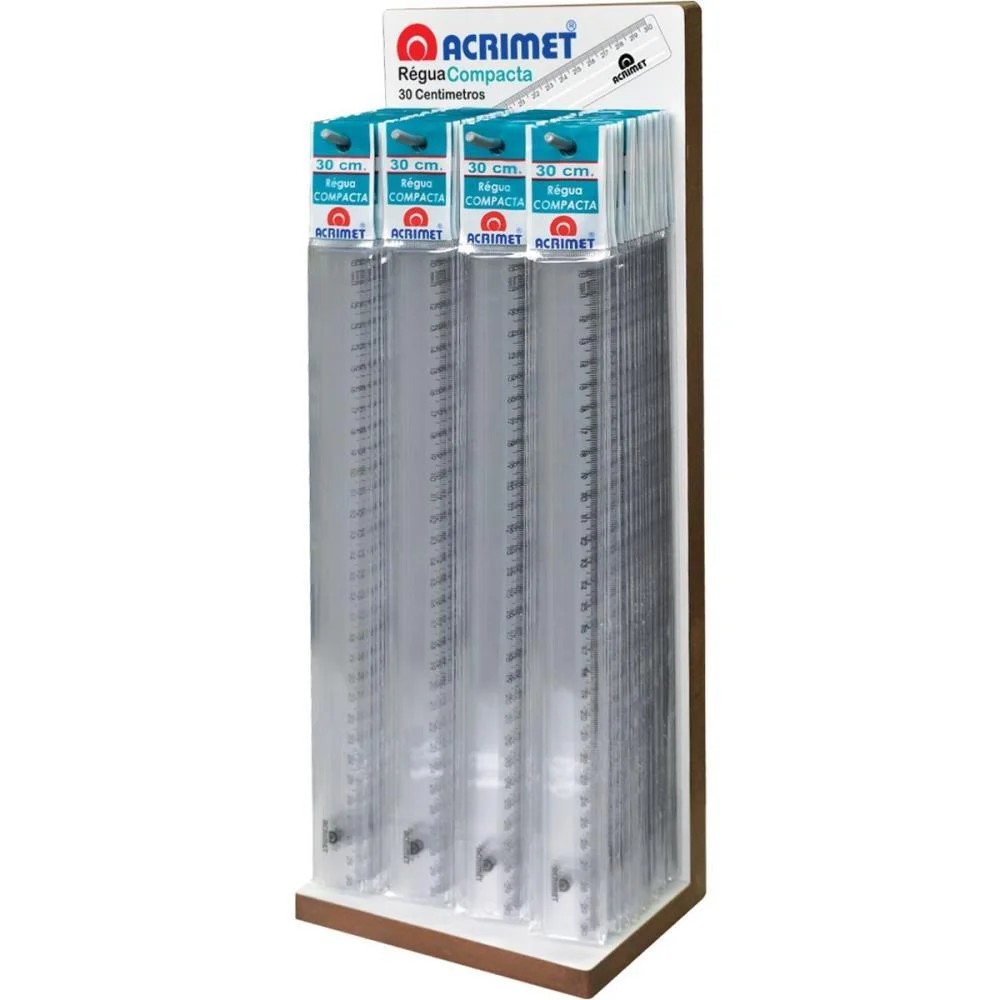 Regua De Poliestireno Compacta Cr.30Cm Display C/100 Acrimet (Cx.c/100) - imagem 3