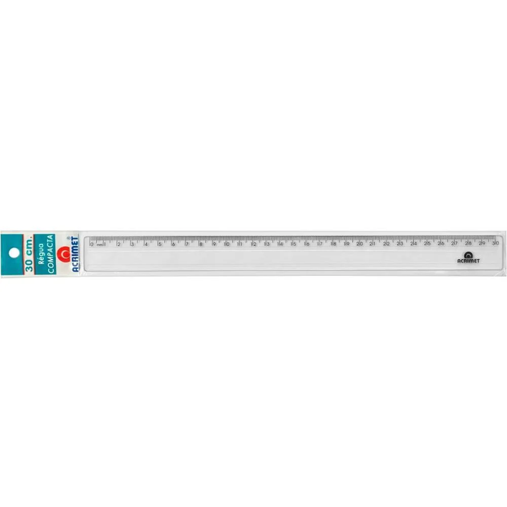 Regua De Poliestireno Compacta Cristal 30Cm Acrimet C/ 24 Unidades - imagem 3