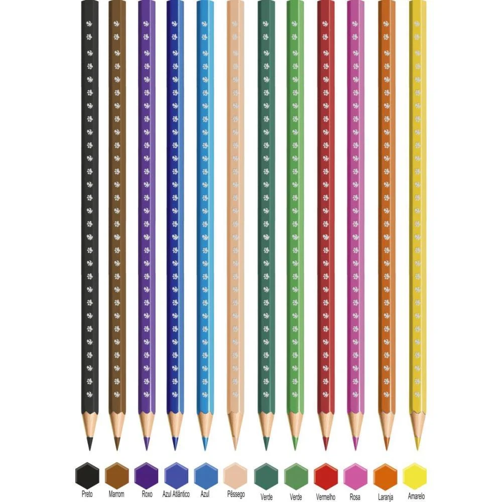 Lapis De Cor Sextavado Bic Kids Madeira 12 Cor. Bic (Pct.c/06) - imagem 4