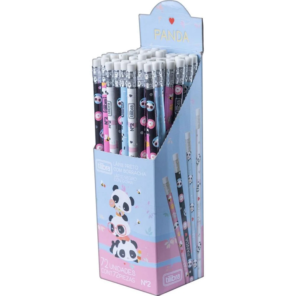 Lapis Preto Redondo Panda C/Borracha (S) Tilibra (Cx.c/72) - imagem 2