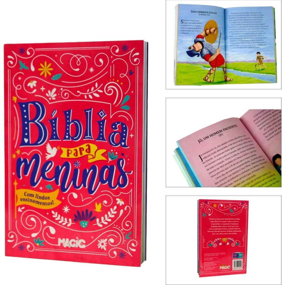 Livro Infantil Ilustrado Biblia P/Meninas 20X14Cm 128Pg Magic Kids - imagem 5