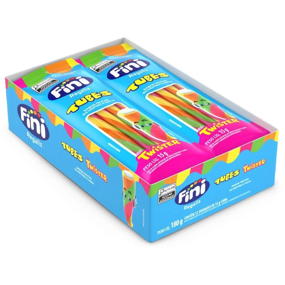 Doce Tubes Twister 15G. Fini C/ 12 Unidades - imagem 3