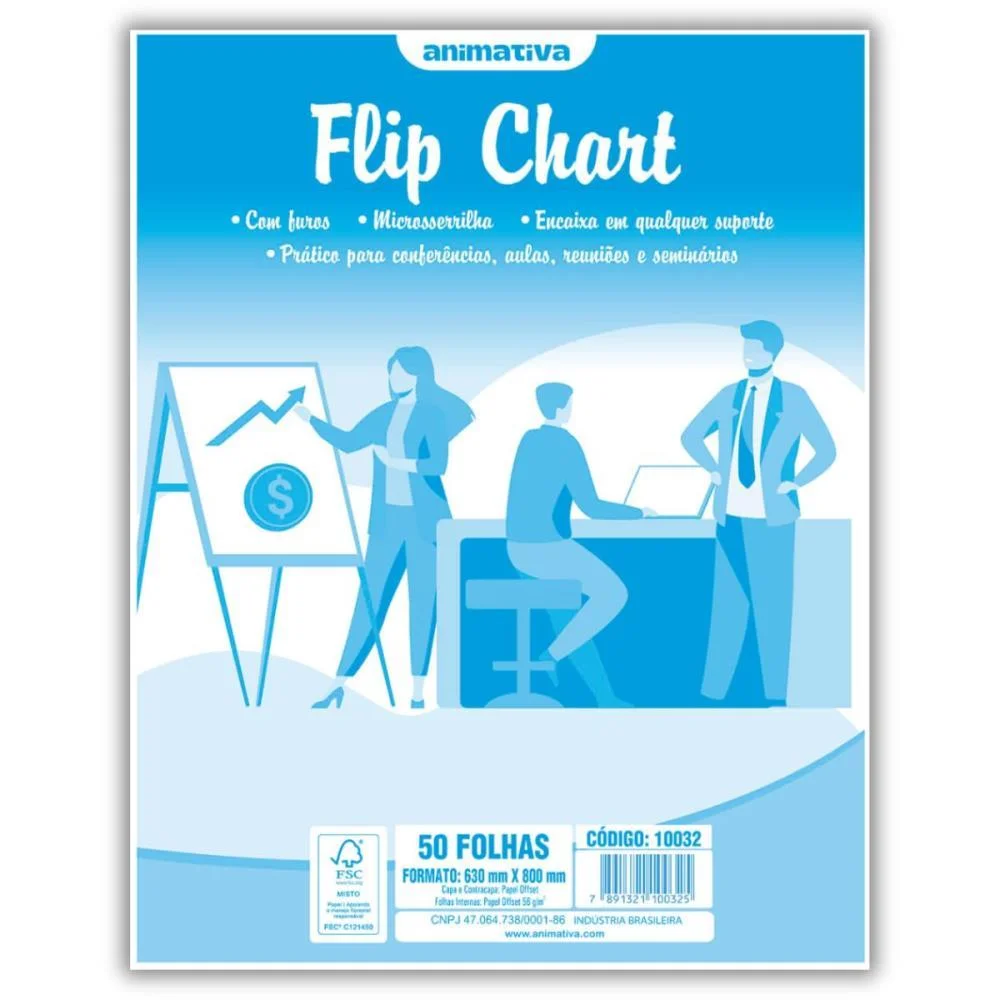 Papel Para Flip-Chart Microserrilhado 63X80 63G.50Fl Animativa (Pct.c/05) - imagem 3