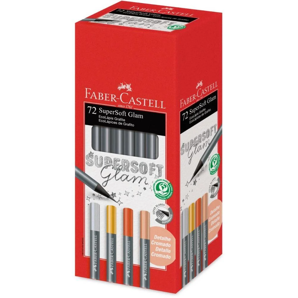 Lapis Preto Redondo Supersoft Ecolapis Glam Faber-Castell (Cx.c/72) - imagem 3