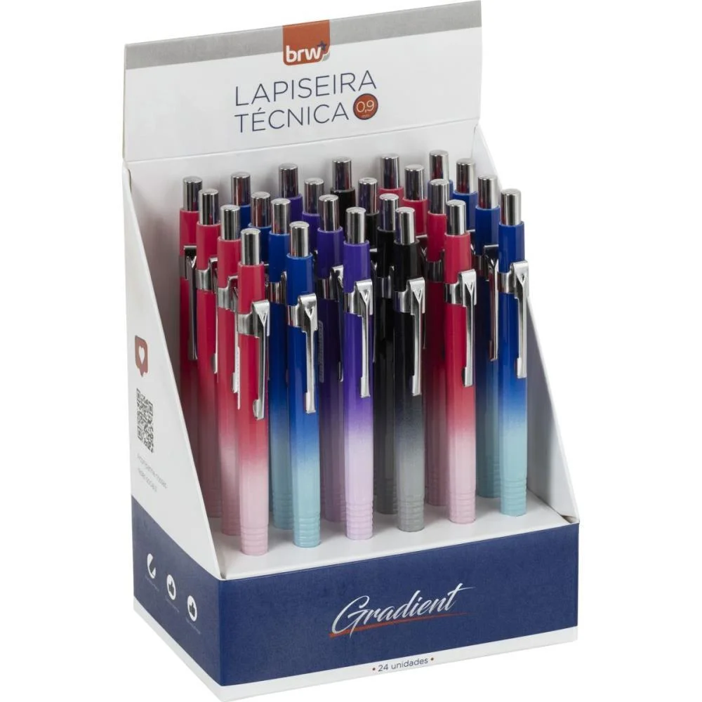 Lapiseira 0.9Mm Tecnica Degrade Cores Sortidas Brw C/ 24 Unidades - imagem 3