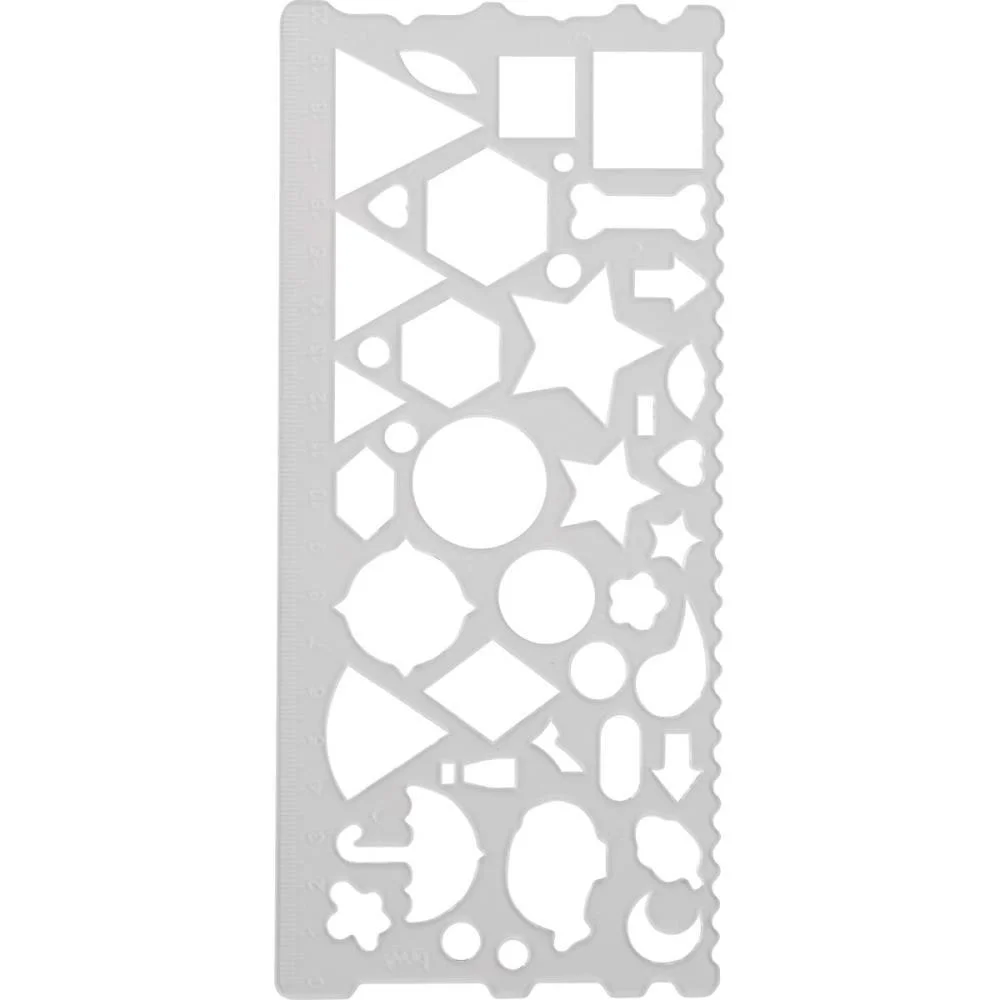 Regua Plastica Geometrica 20Cm 3 Cores Sortid Brw (Cx.c/12) - imagem 4