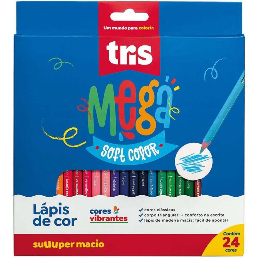 Lapis De Cor Triangular Mega Soft Color 24 Cores Summit (Pct.c/06) - imagem 2