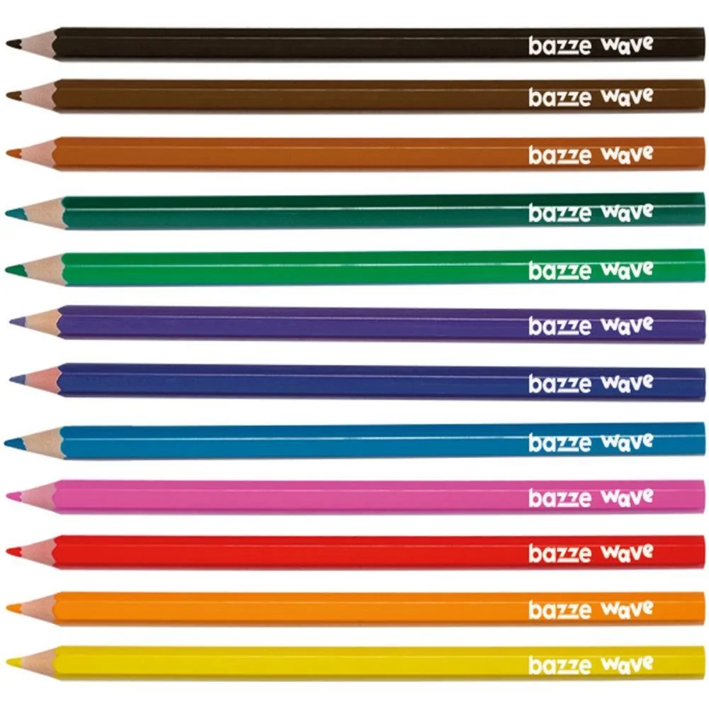 Lapis De Cor Sextavado Bazze Wave 12 Cores Summit (Pct.c/12) - imagem 4