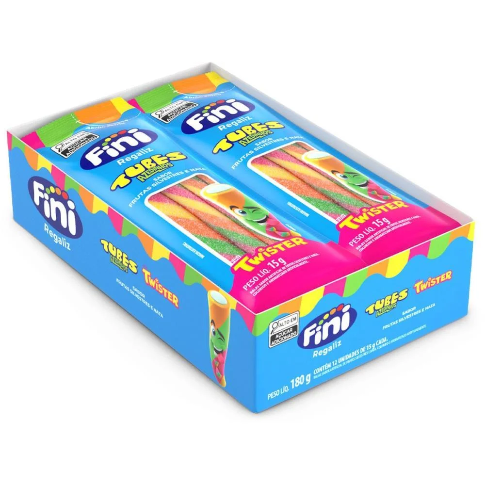 Doce Tubes Twister Azedinho 15G. Fini C/ 12 Unidades - imagem 3