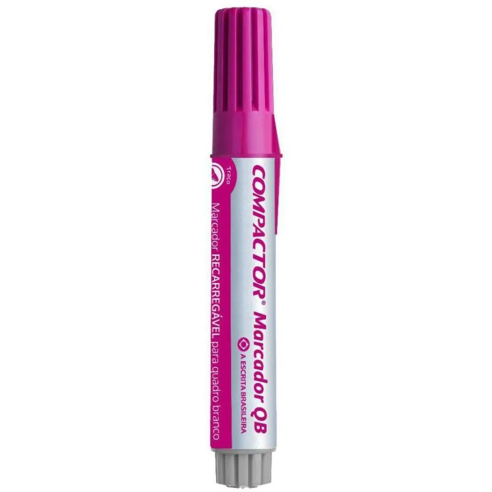 Pincel Quadro Branco Qb Recarregavel Rosa Compactor (Cx.c/12) - imagem 2