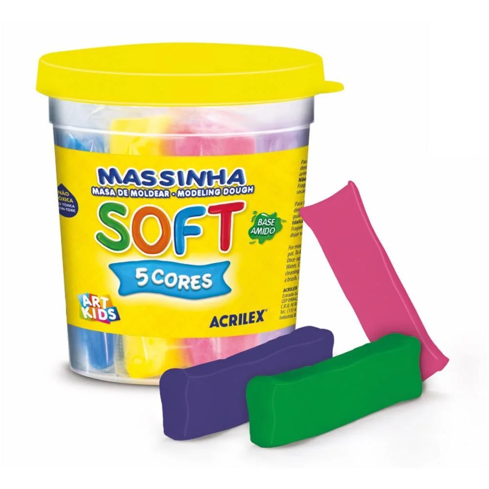 Massa Para Modelar Soft 325G C/05 Cores Acrilex (Cx./06) - imagem 3