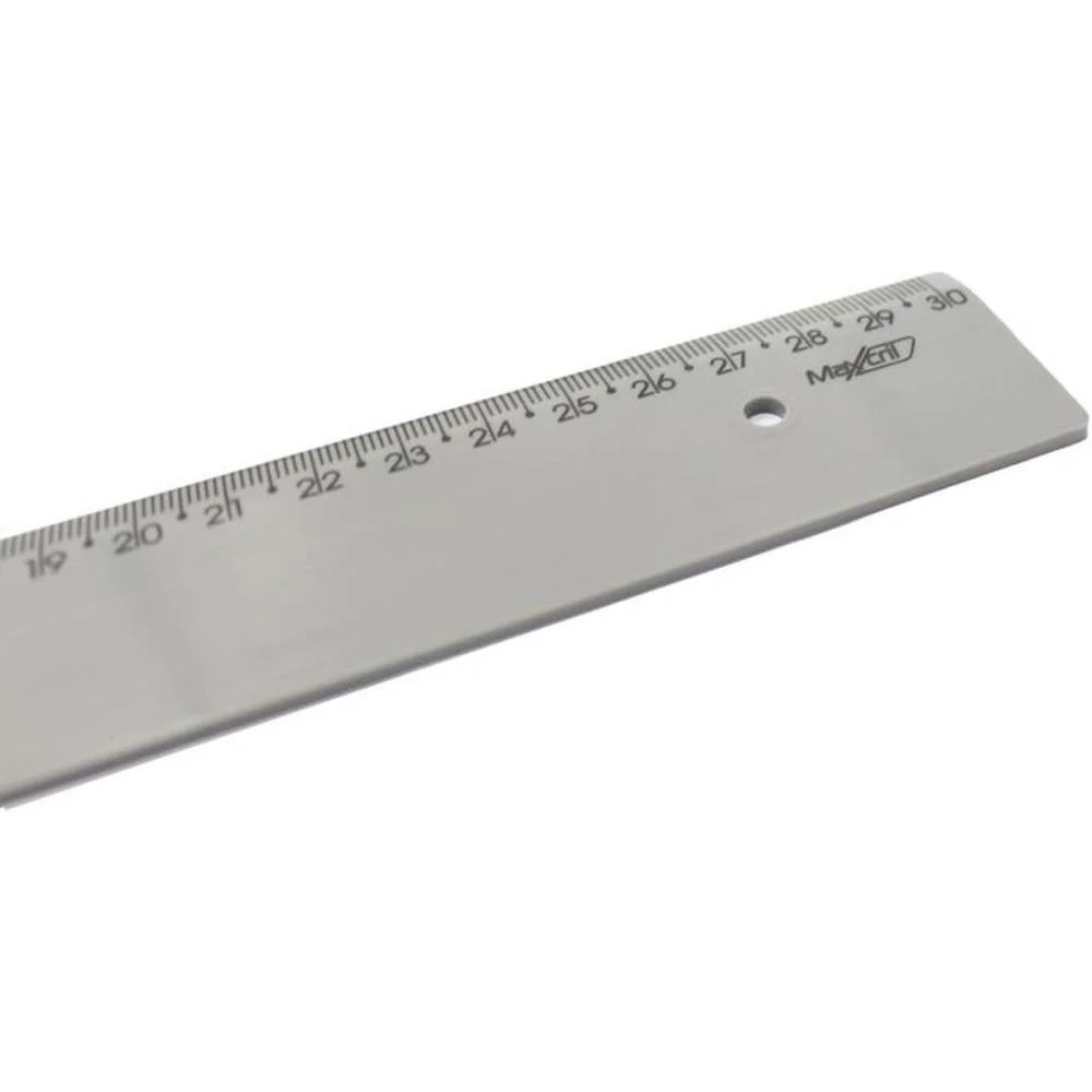 Regua De Poliestireno New Line Cinza 30Cm. Maxcril (Pct.c/10) - imagem 4