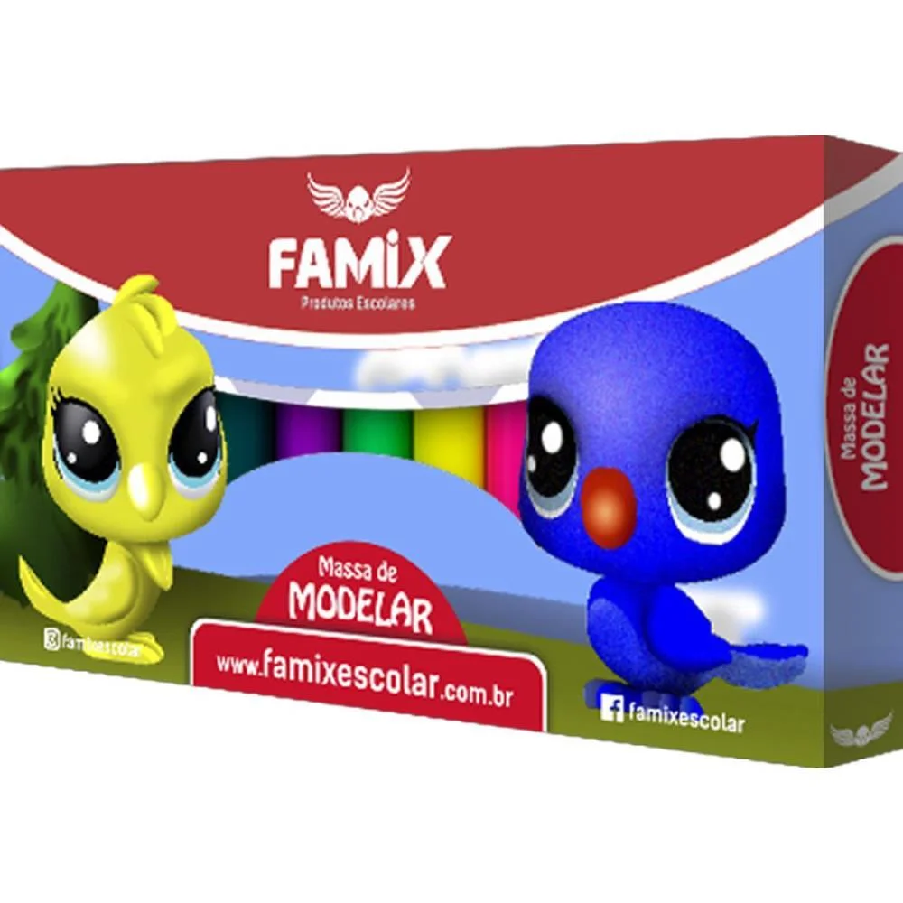 Massa Para Modelar 12 Cores 180G Famix (Pct.c/06) - imagem 3