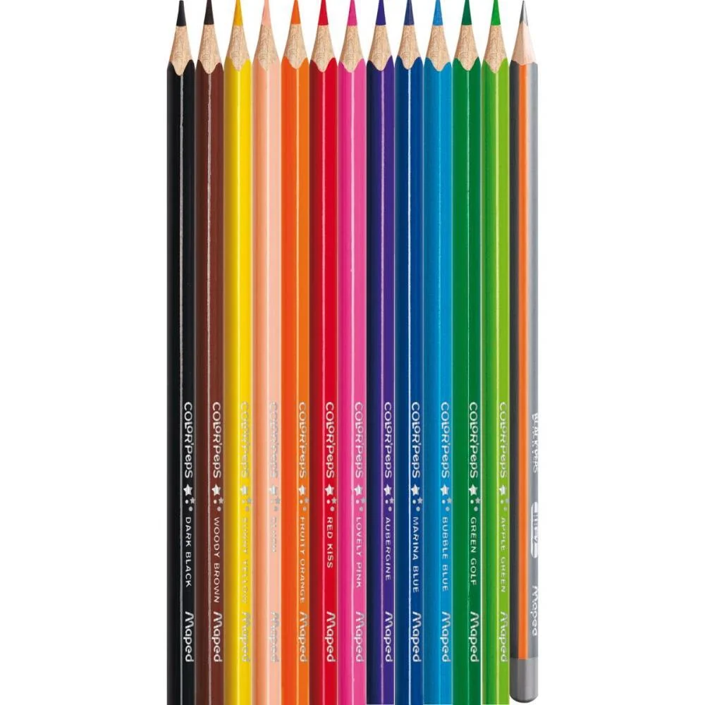 Lapis De Cor Triangular Color Peps Star 12Cores+Ap+Lp Maped (Pct.c/12) - imagem 3