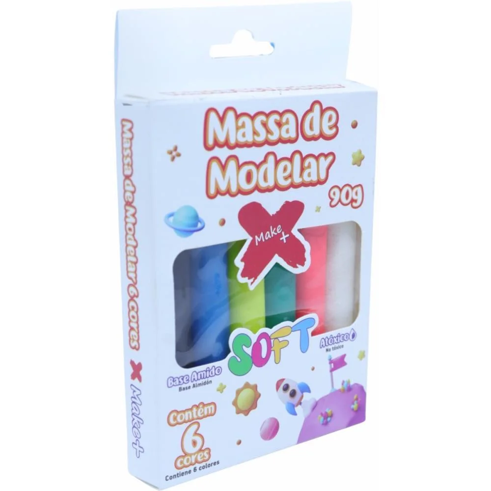 Massa Para Modelar Fofa 06 Cores 90G Make+ (Pct.c/06) - imagem 2