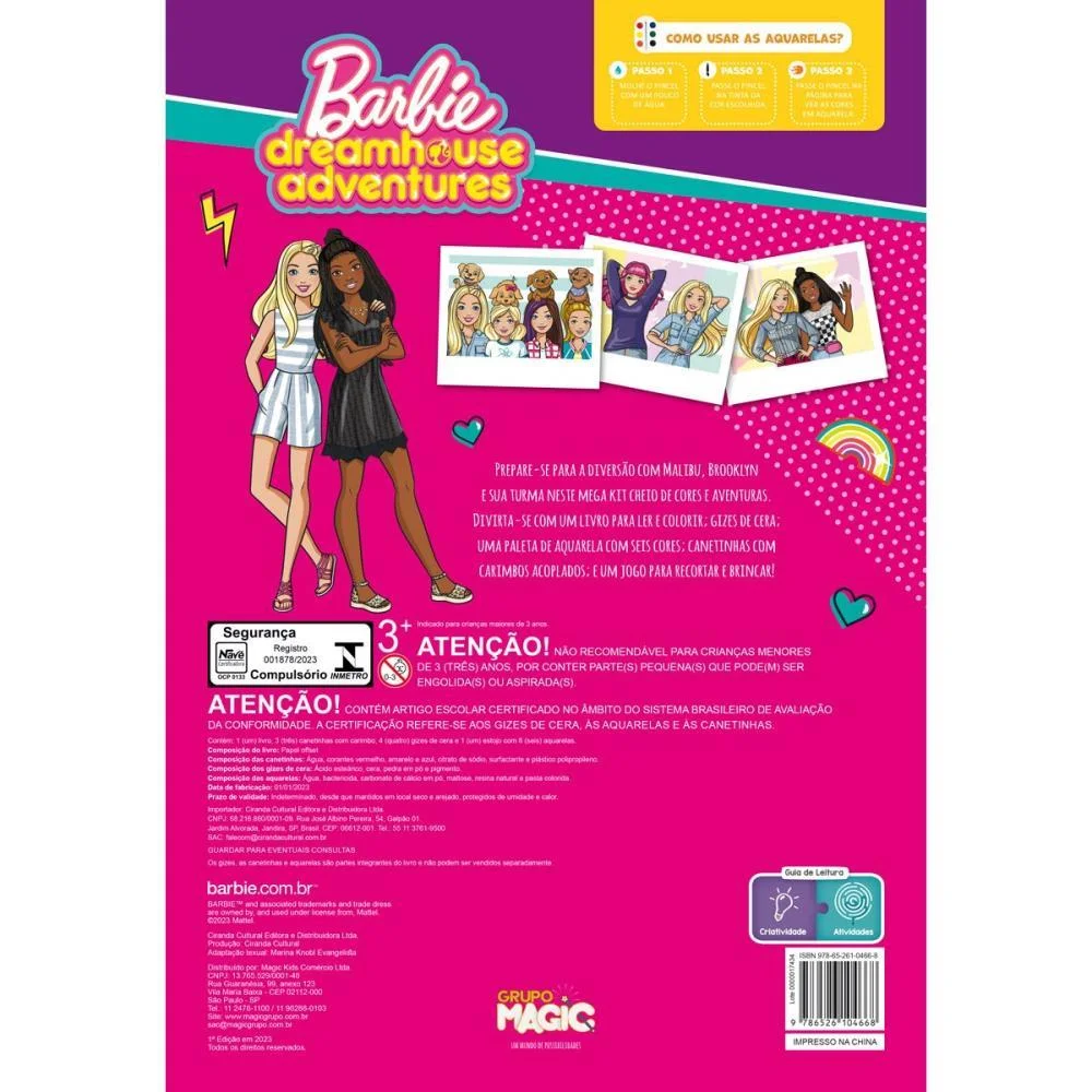 Livro Infantil Colorir Mega Kit Barbie Ler E Colorir Magic Kids - imagem 4