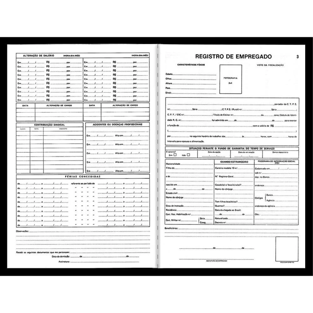 Livro Registro Empregado 50Fls.22X32 Animativa (Pct.c/10) - imagem 4