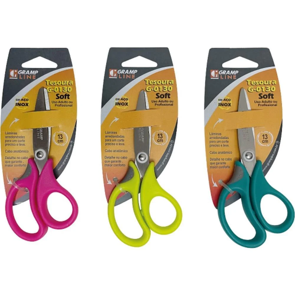 Tesoura Escolar Curva P/Eva G-0130 Cores (S) Gramp Line - imagem 12