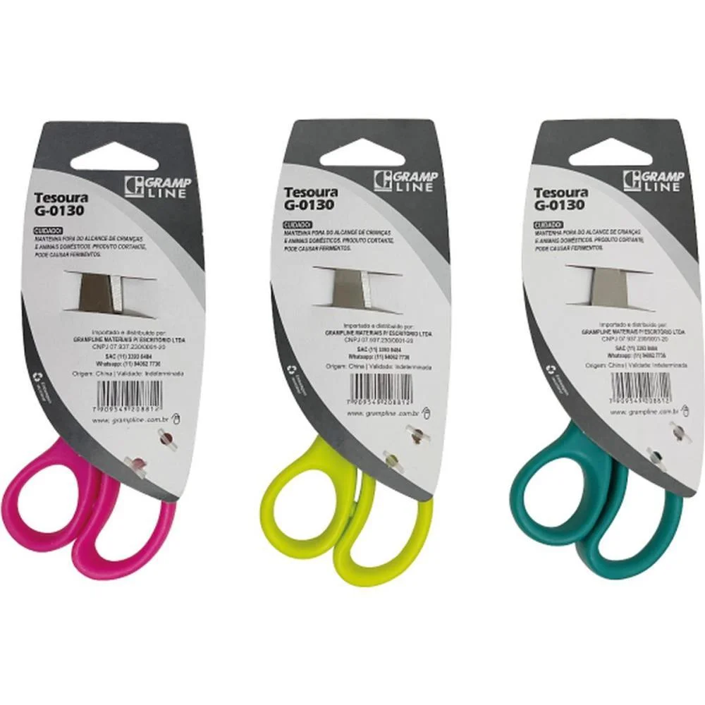 Tesoura Escolar Curva P/Eva G-0130 Cores (S) Gramp Line - imagem 8