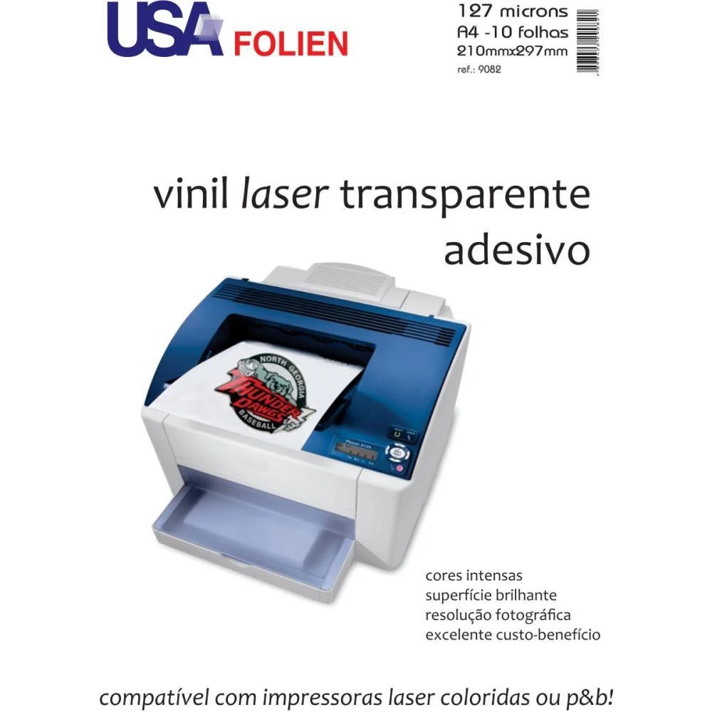 Vinil Laser Adesivo A4 Transparente 127Mc Usa Folien (Pct.c/10) - imagem 2