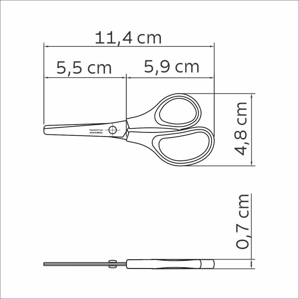 Tesoura Escolar Supercort Monster 10Cm Color Tramontina (Dp.c/72) - imagem 4