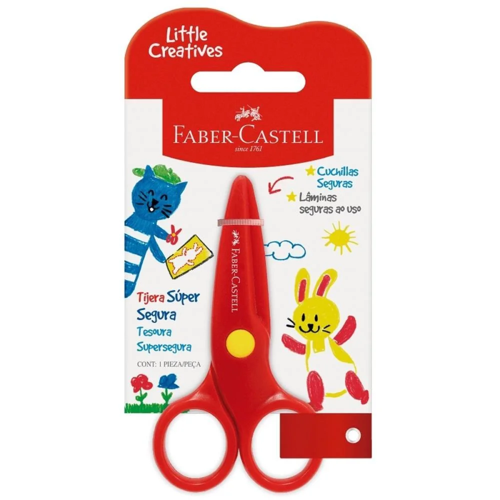 Tesoura Escolar Super Segura Cartela Faber-Castell C/ 24 Unidades - imagem 4