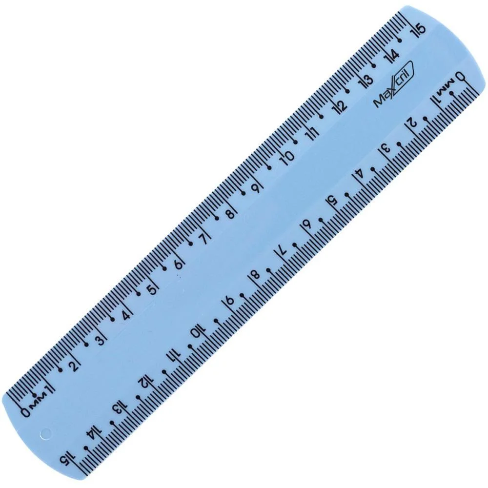 Regua De Poliestireno New Line Azul Pastel 15Cm. Maxcril (Pct.c/10) - imagem 2