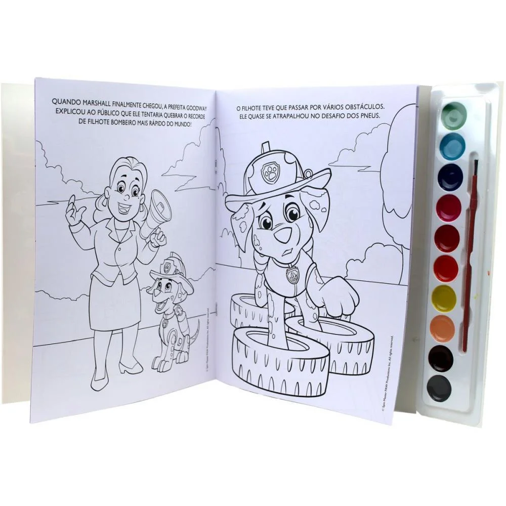 Livro Aquarela Patrulha Canina 2 28X27Cm 16Pg Magic Kids - imagem 5