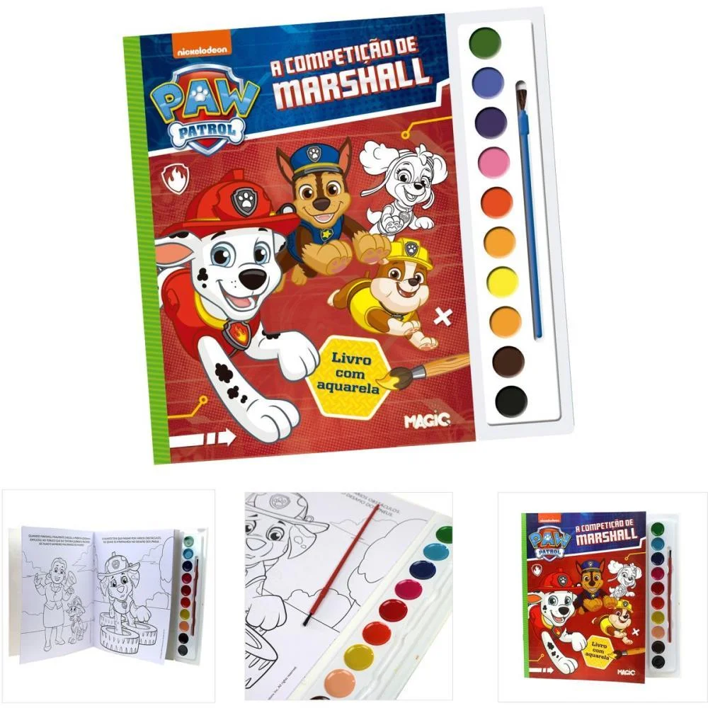 Livro Aquarela Patrulha Canina 2 28X27Cm 16Pg Magic Kids - imagem 6