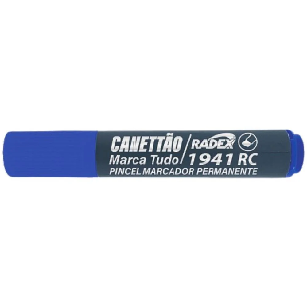 Pincel Marcador Permanente Ponta Chanf. Recarregavel Az. Radex (Cx.c/12) - imagem 2