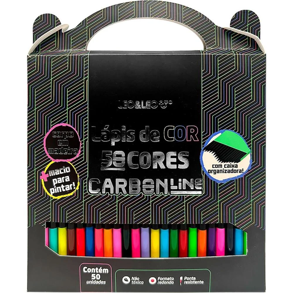 Lapis De Cor Redondo Carbon Line 50Cores Leonora (Pct.c/04) - imagem 3