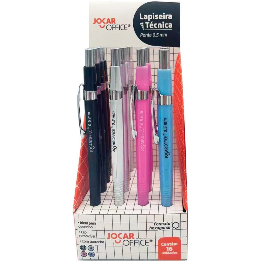 Lapiseira 0.5Mm Jocar Tecnica Hexag. 4Cores Leonora (Dp.c/16) - imagem 4