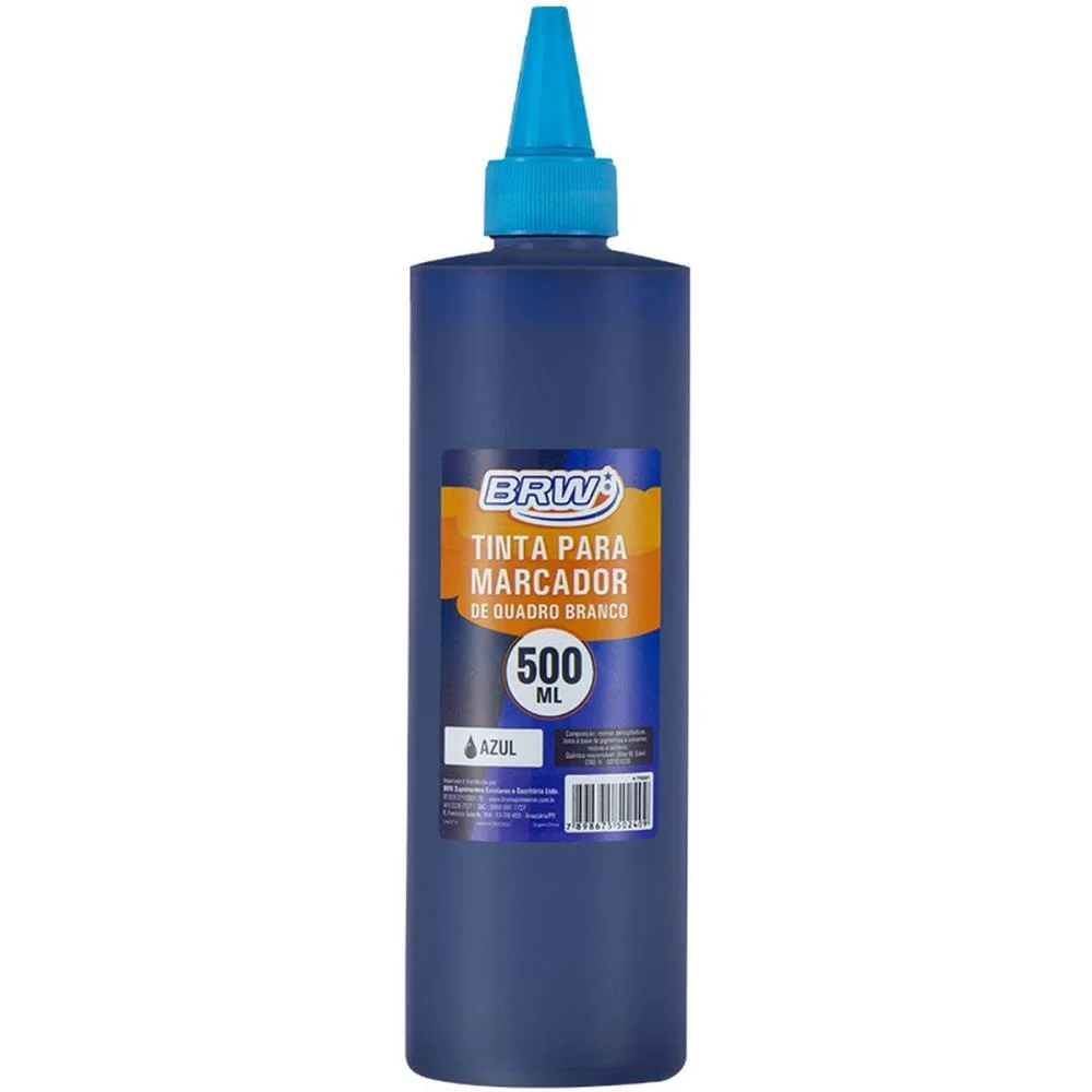 Tinta Marcador Quadro Branco Reabastecedor Azul 500Ml Brw - imagem 2