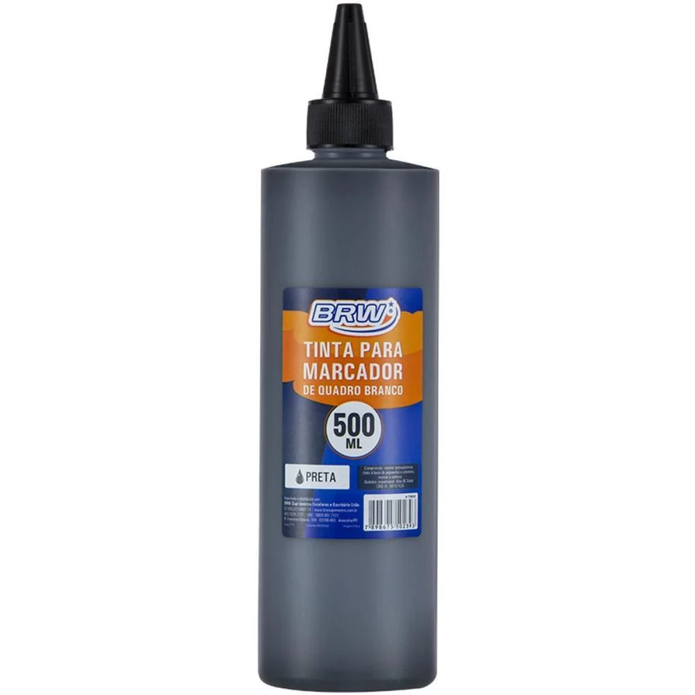 Tinta Marcador Quadro Branco Reabastecedor Preto 500Ml Brw - imagem 3