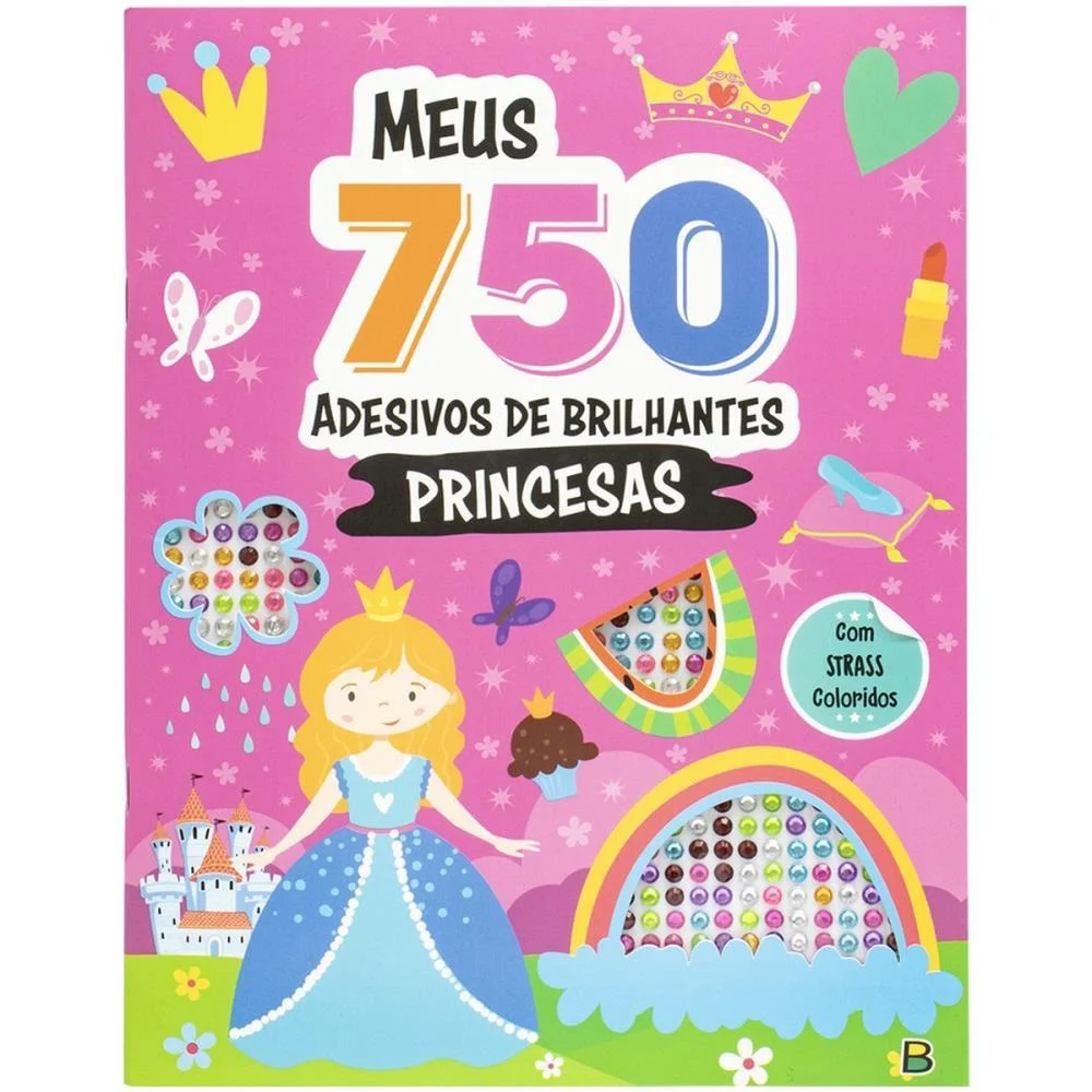 Livro Com Adesivos 750 Ades.strass Princesas 32Pg Todolivro - imagem 2