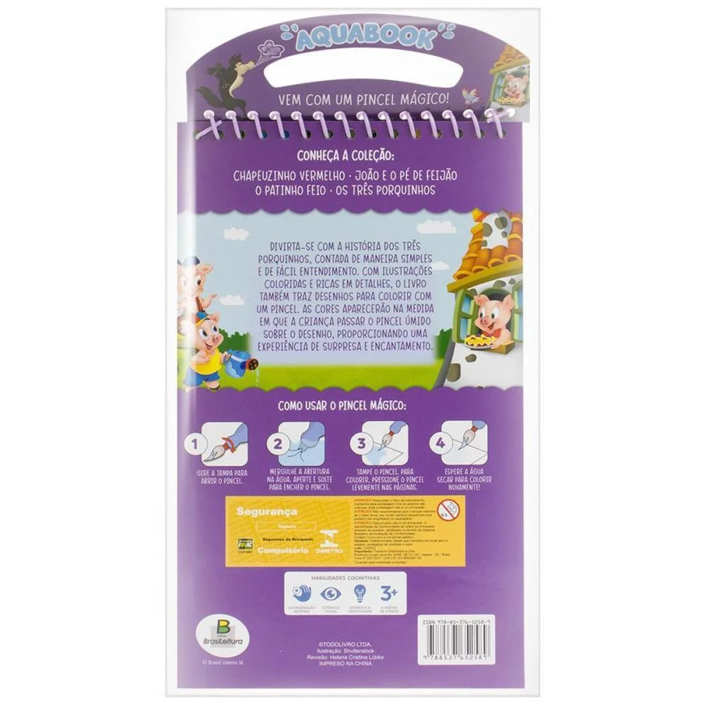 Livro Aquabook Os 3 Porquinhos 27,6X13,6 10Pg Todolivro - imagem 4