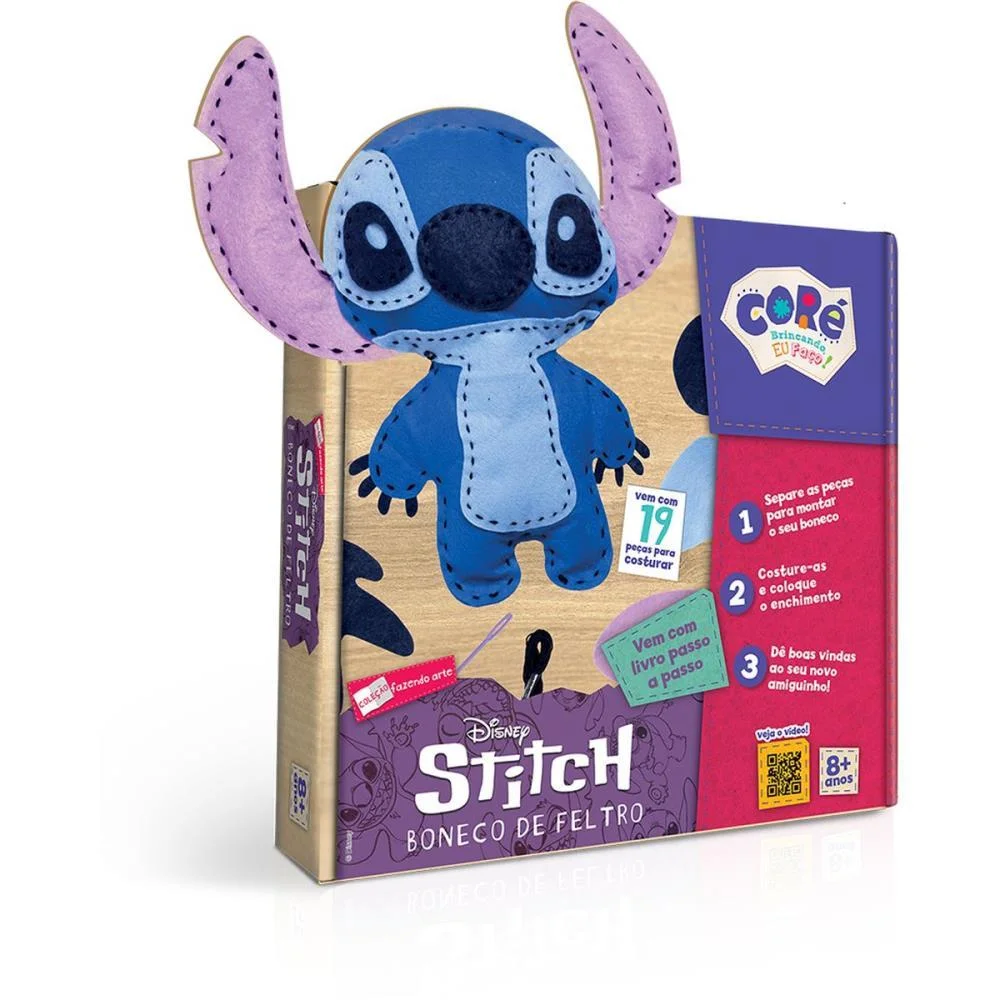 Livro Brinquedo Ilustrado Stitch Boneco De Feltro Toyster - imagem 2