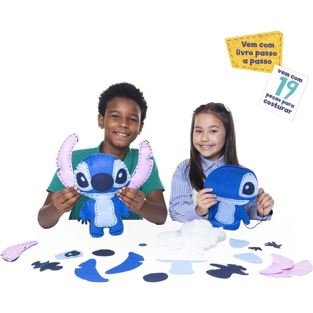 Livro Brinquedo Ilustrado Stitch Boneco De Feltro Toyster - imagem 4