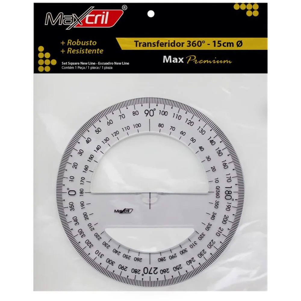 Transferidor Max Premium 360G Cristal 15Cm Maxcril (Blister) - imagem 6