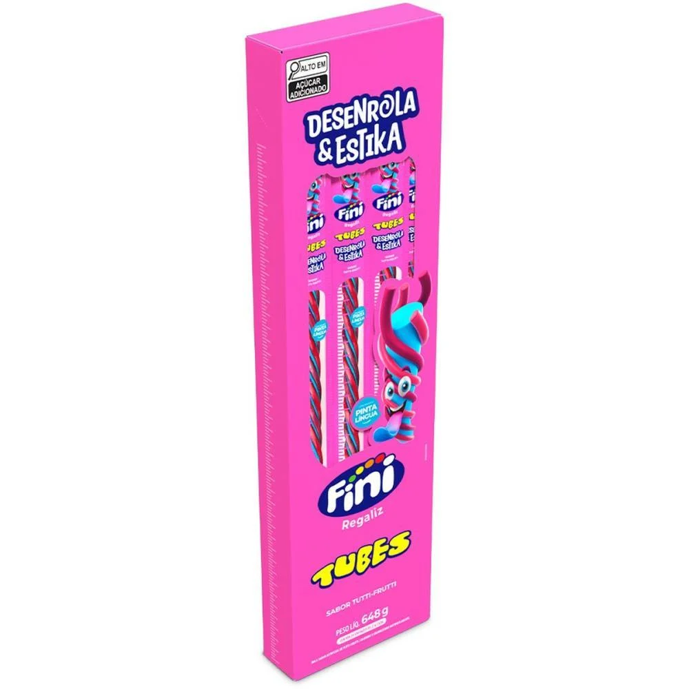 Doce Tubes Tutti Frutti 27G Gigante Fini C/ 24 Unidades - imagem 3