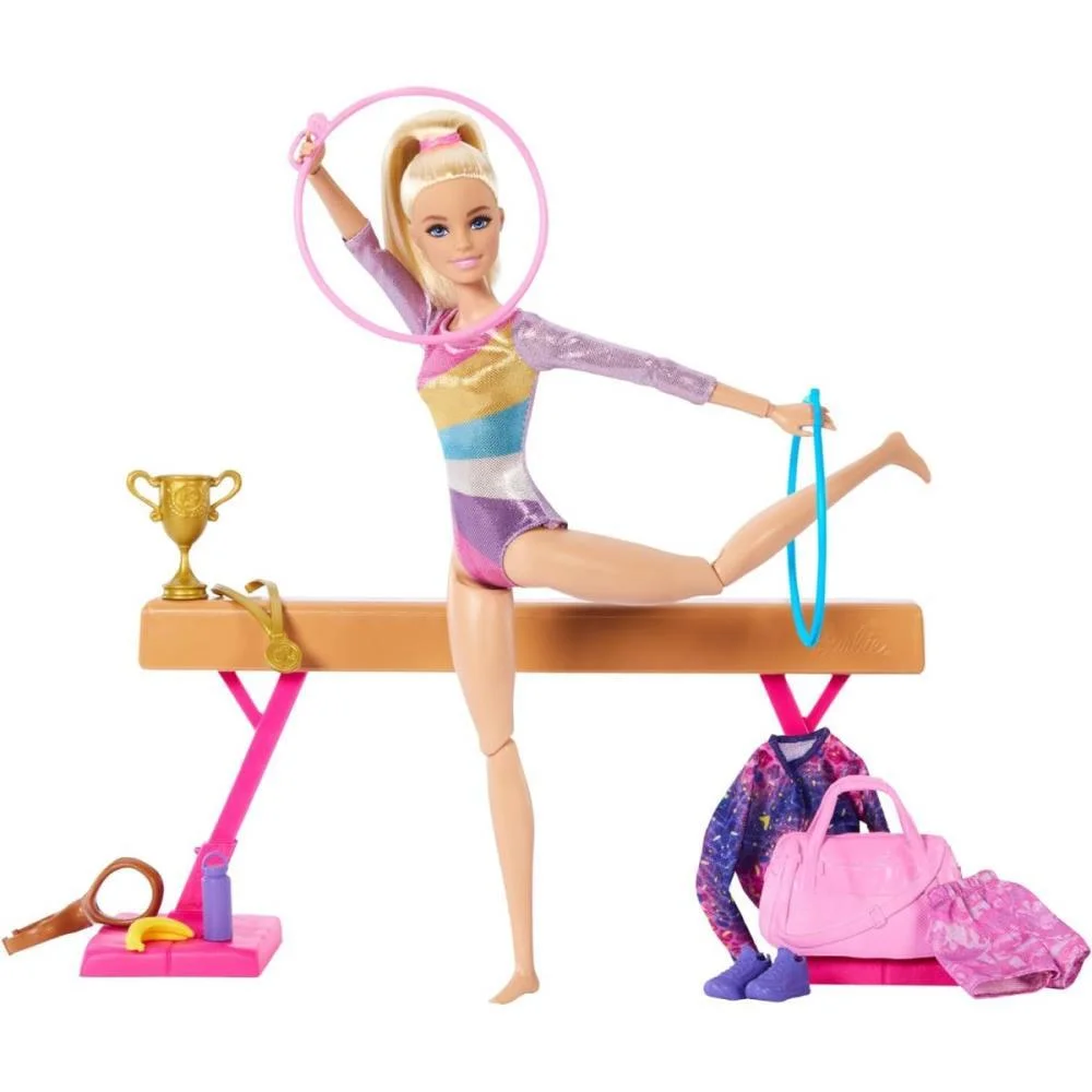 Barbie Profissoes Barbie Loira Conj. De Ginasta Mattel - imagem 3