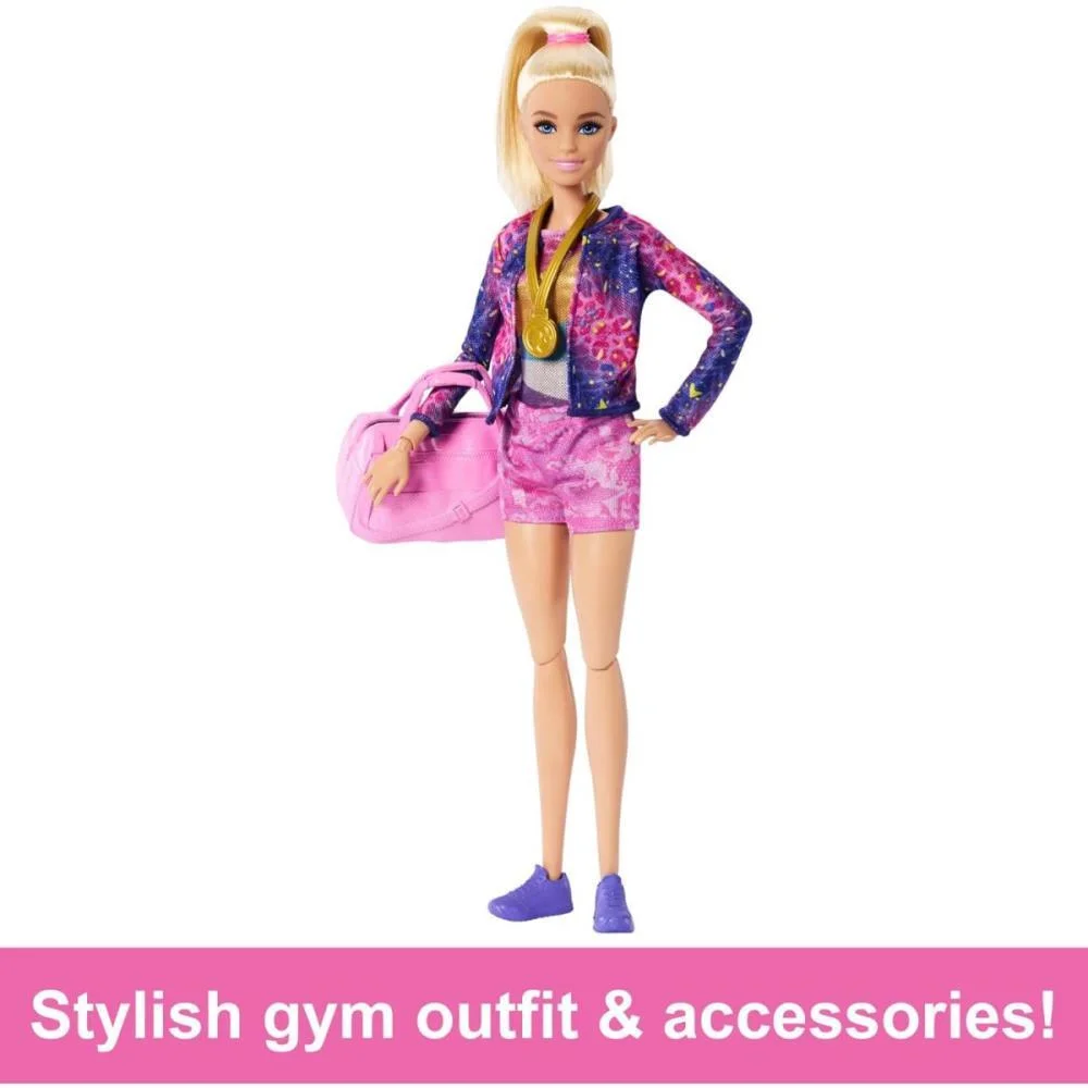 Barbie Profissoes Barbie Loira Conj. De Ginasta Mattel - imagem 6