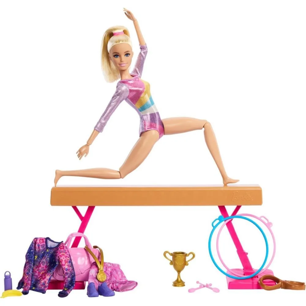 Barbie Profissoes Barbie Loira Conj. De Ginasta Mattel - imagem 7