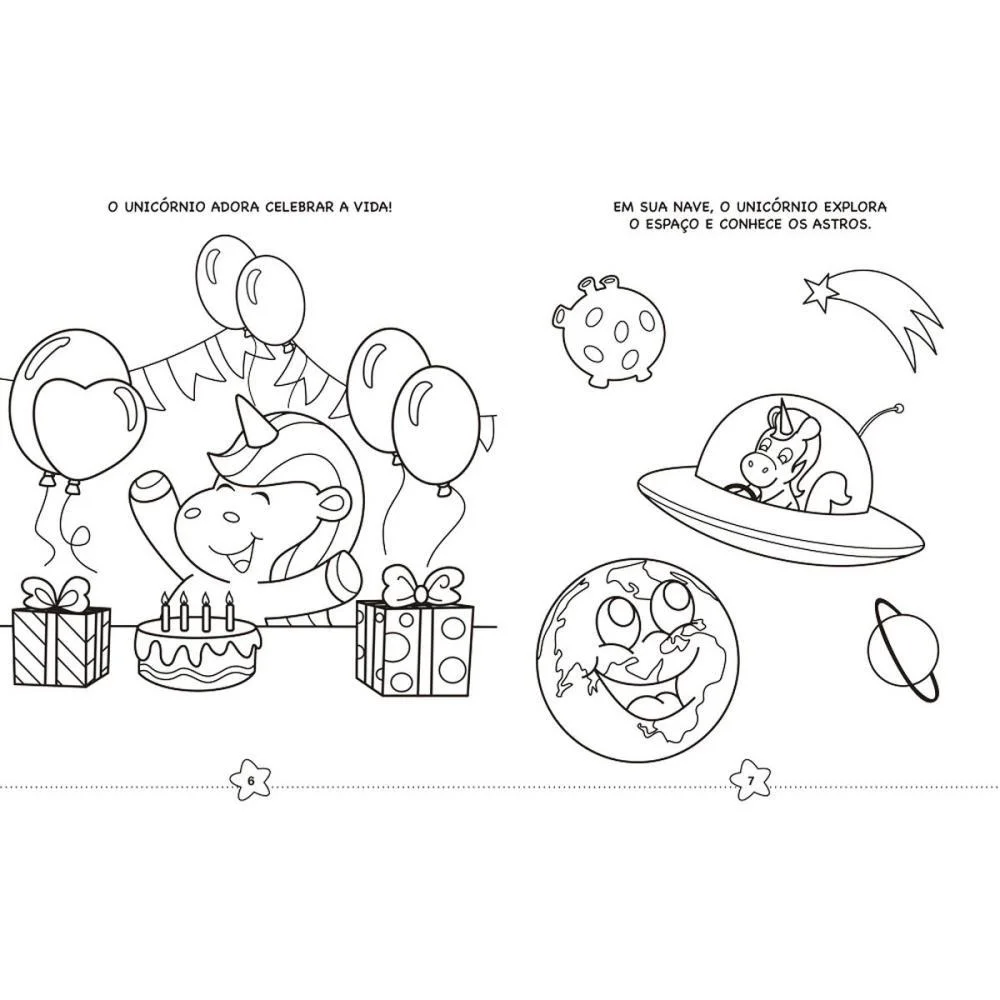 Livro Infantil Colorir Kit Lapis De Cor Unicornios Magic Kids - imagem 4